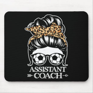 Soccer Istant Coach Messy Bun Hair Funny Soccer Co Mouse Mat