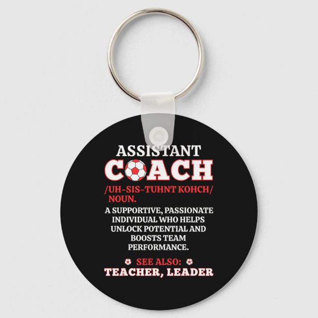 Soccer Istant Coach Noun Definition Funny Coaching Key Ring (Front)