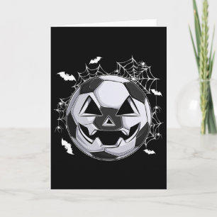 Soccer Jack O Lantern Pumpkin Face Halloween Costu Card