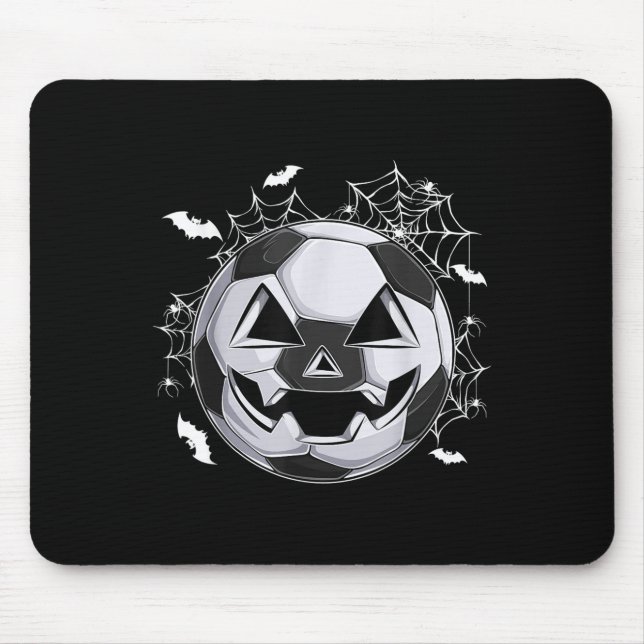Soccer Jack O Lantern Pumpkin Face Halloween Costu Mouse Mat (Front)