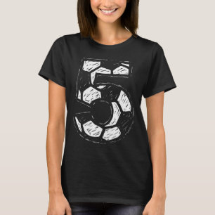 Soccer Jersey Number 5 Sketched Soccer Byll Style T-Shirt