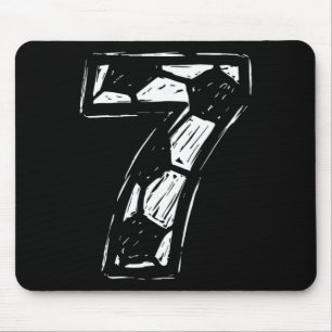 Soccer Jersey Number 7 Sketched Soccer Byll Style Mouse Mat