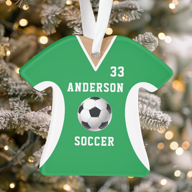 Soccer Jersey Sports Team Uniform Green Ornament (Creator Uploaded)