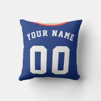 Soccer Jersey Template Blue Side Stripes Cushion