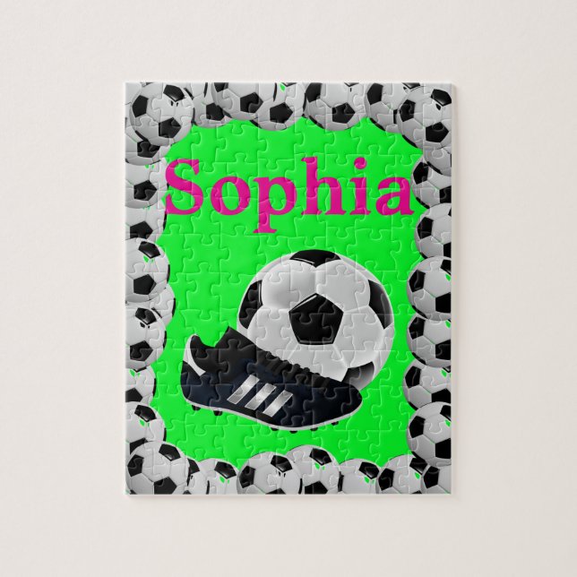 Soccer Jigsaw Puzzle Bright Green (Vertical)