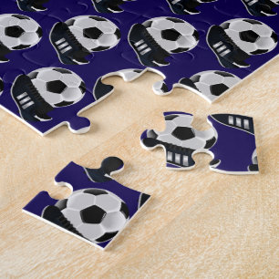 Soccer Jigsaw Puzzle Dark Blue