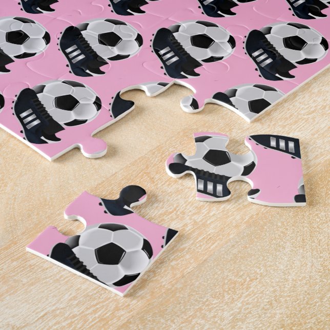 Soccer Jigsaw Puzzle Soft Baby Pink  (Side)
