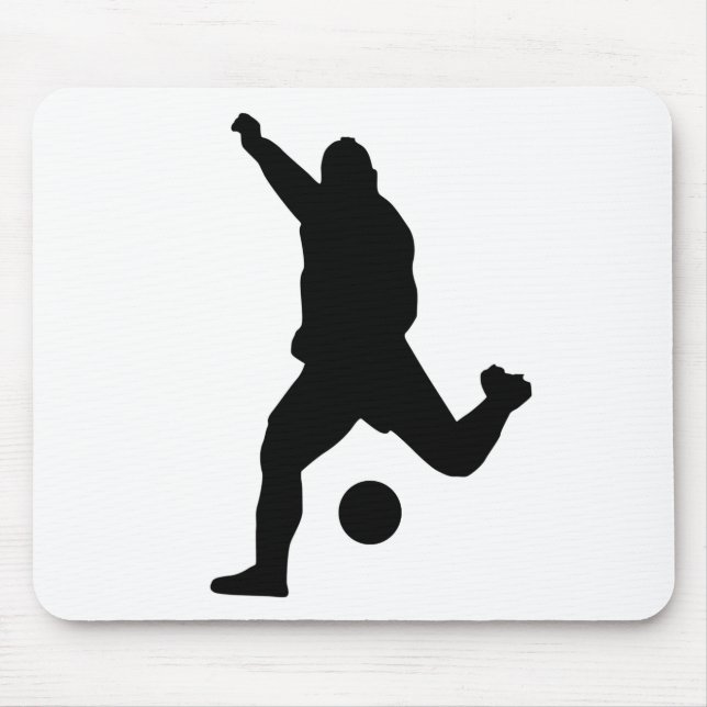 Soccer Kick Silhouette Mouse Mat (Front)