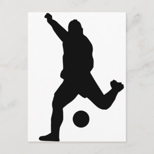 Soccer Kick Silhouette Postcard
