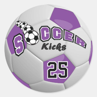 Soccer Kicks | Purple Classic Round Sticker