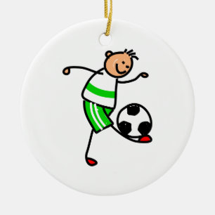 Soccer Kid Ceramic Tree Decoration