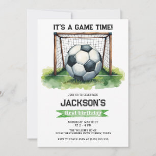 Soccer Kids Boy Birthday Party Invitation
