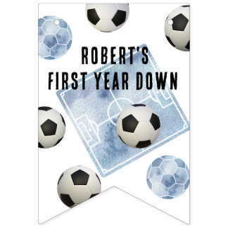 Soccer kids first birthday party bunting