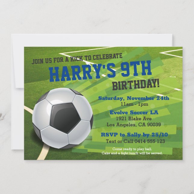 Soccer Kids Football Birthday Party Invitation (Front)