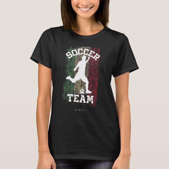 Soccer Kuwait Flag Football Team Soccer Player   T-Shirt (Front)