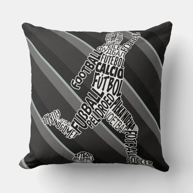 Soccer Languages Player Throw Pillow (Front)