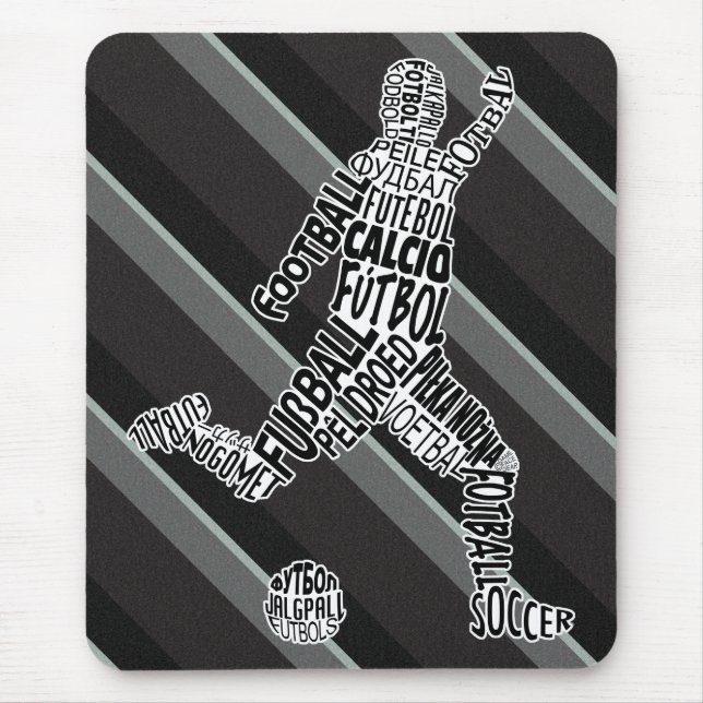 Soccer Languages Typography Mouse Mat (Front)