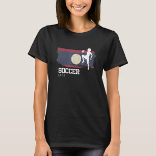 Soccer Laos Flag Football Womens Soccer Girls T-Shirt