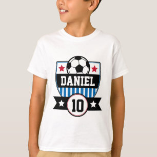 Soccer League Kids Football Name & Number Logo T-Shirt