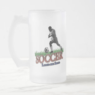 Soccer Leave Me Here Frosted Glass Beer Mug