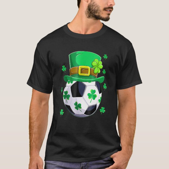 Soccer Leprechaun Hat Shamrocks C St Patricks Day  T-Shirt (Front)