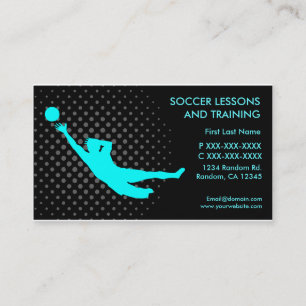 Soccer lessons training custom business cards