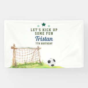 Soccer “Let’s Kick Up Some Fun” Any Age Birthday Banner