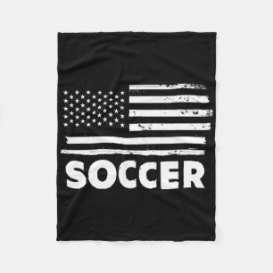 Soccer Life Usa Flag Patriotic Sports Design Fleece Blanket