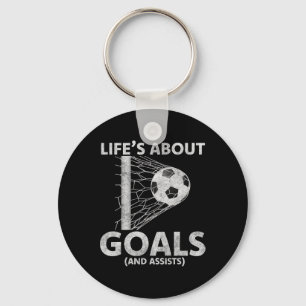 Soccer Life's About Goals Soccer Lovers Player Foo Key Ring