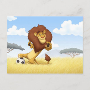 Soccer Lion Postcard