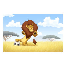Soccer Lion Poster
