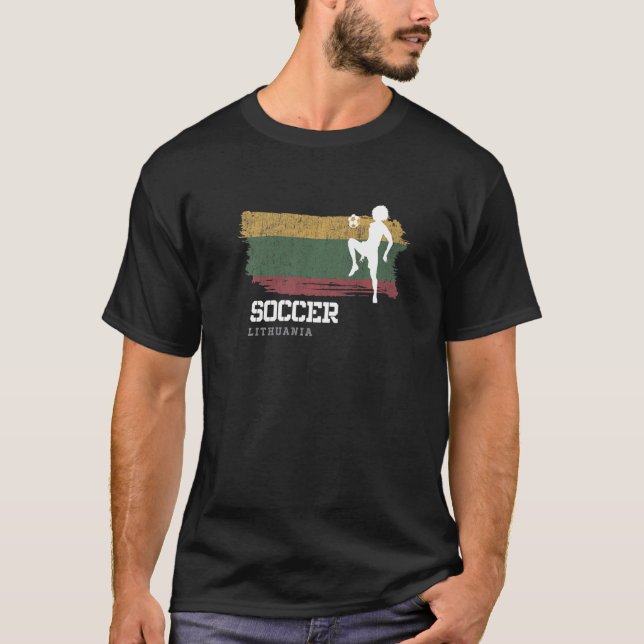 Soccer Lithuania Flag Football Womens Soccer Girls T-Shirt (Front)