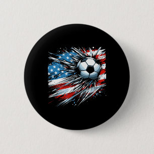 Soccer Ll 4th Of July Boys American Flag Patriotic 6 Cm Round Badge