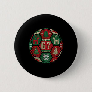 Soccer Ll 67 Ugly Sweater Christmas Funny Sports 6 Cm Round Badge