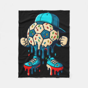 Soccer Ll Drip Ice Cream Character Men Women Girls Fleece Blanket