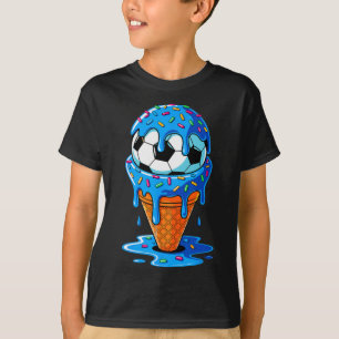 Soccer Ll Ice Cream Drip Fun Sprinkles Birthday Bo T-Shirt