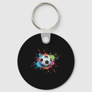 Soccer Ll Paint Splatter Footll Player Men Boys Ki Key Ring
