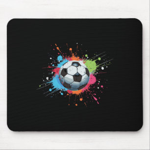 Soccer Ll Paint Splatter Footll Player Men Boys Ki Mouse Mat
