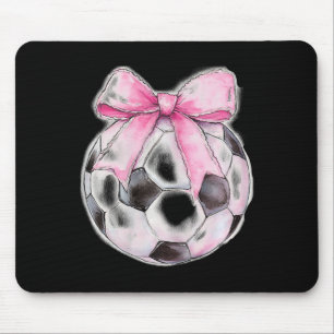 Soccer Ll Pink Coquette Bow Dainty Ribbon Girls So Mouse Mat