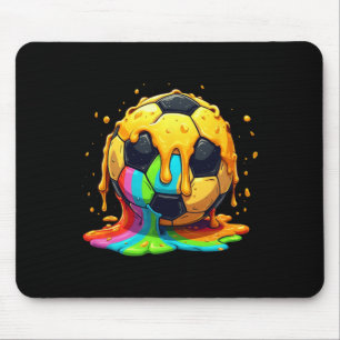 Soccer Ll Rainbow Cream Drip Youth Drip Soccer Gir Mouse Mat