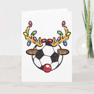 Soccer Ll Reindeer Christmas Pajama X-mas Lights S Card