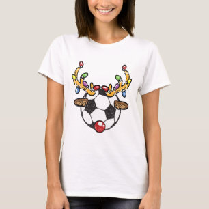 Soccer Ll Reindeer Christmas Pajama X-mas Lights S T-Shirt