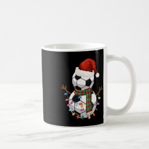 Soccer Ll Snowman Santa Hat Christmas Holiday Coffee Mug