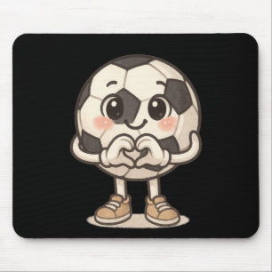 Soccer Ll With Heart Hands Love Cute Soccer Ll Mouse Mat