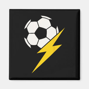 Soccer Ll With Yellow Lightning Bolt Team Coach Or Magnet