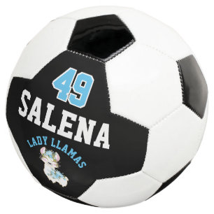 Soccer  Llama  - Blue, Black and White  Football