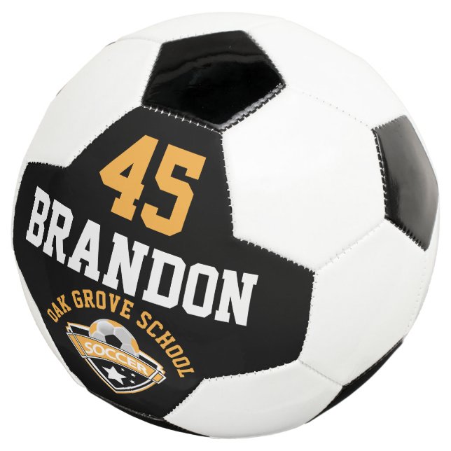 Soccer  Logo - Gold, Black and White  Football (Three Quarter)