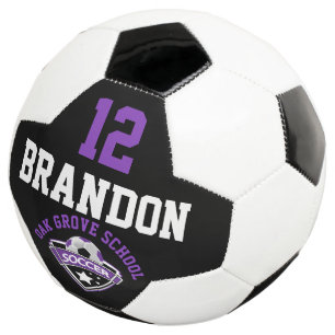 Soccer Logo - Purple, Black and White Football