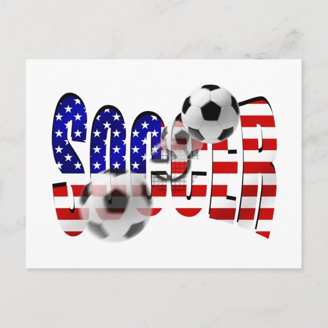 Soccer Logo Shoot flag of the USA Goal Gear Postcard (Front)