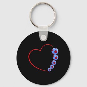 Soccer Love Design - Heart And Footll Fusion Key Ring